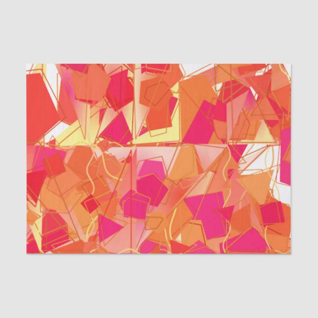 Orange und heißes Rosa abstrakt Seidenpapier (Vorderseite)