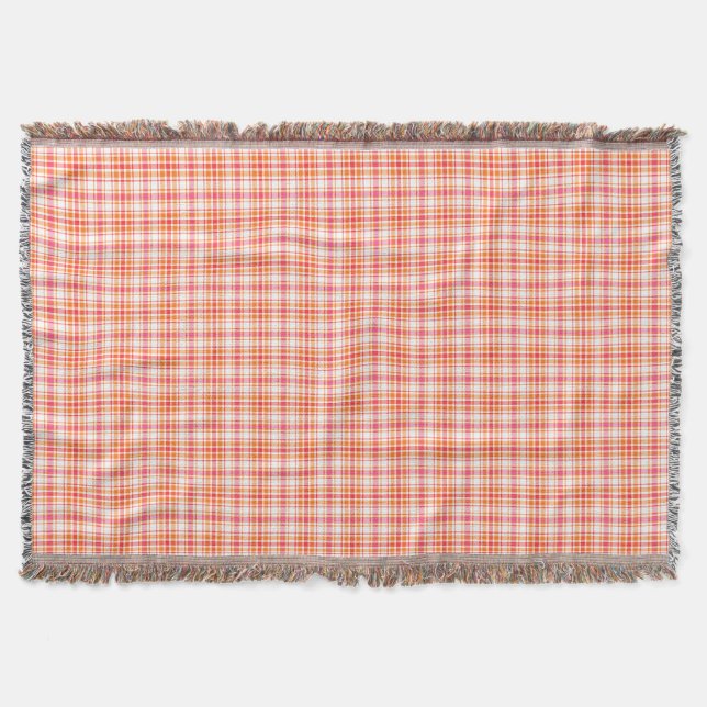 Orange und heißes Rosa kariert Decke (Vorderseite)
