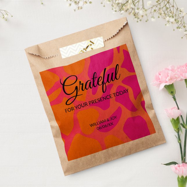 Orange und Hot Pink Gradient Dankbarkeit Geschenktütchen (Versiegelt)