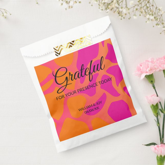 Orange und Hot Pink Gradient Dankbarkeit Geschenktütchen (Versiegelt)