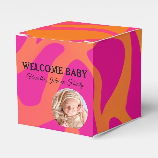 Orange und Hot Pink Gradient Gevor Box Geschenkschachtel (Vorderseite)