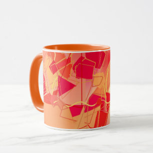Orange und Hot Pink, Kadinsky Inspiriert Abstrakt Tasse