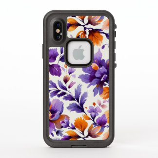 Orange und Lila Aquarellblumen