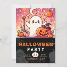 Orange und Lila Ghosts Pumpkins Halloween