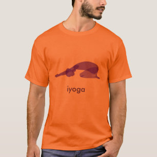 Orange und lila Yoga T-Shirt. T-Shirt