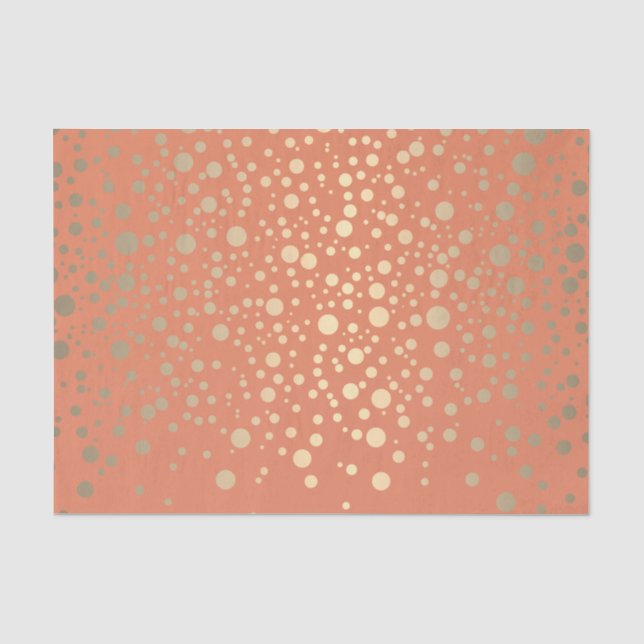 Orange und Metallic Gold Confetti Seidenpapier (Vorderseite)