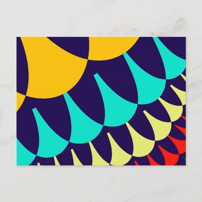 Orange und Navy Blue Scales Postkarte (Vorderseite)