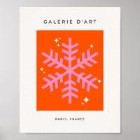 Orange und Pink Holiday Snowflakes Weihnachten