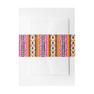 Orange und Pink Kente Afrikanisches Muster Einladungsbanderole