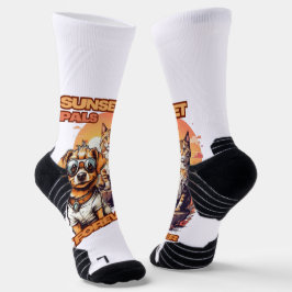 Orange und Pink Pet Cartoon Szene Socken