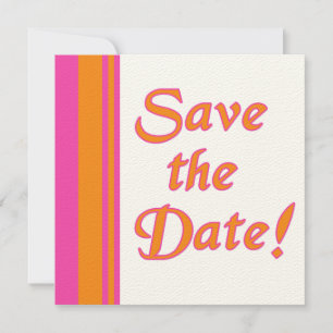 Orange und Pink Speichern Sie die Datumskarten. Save The Date