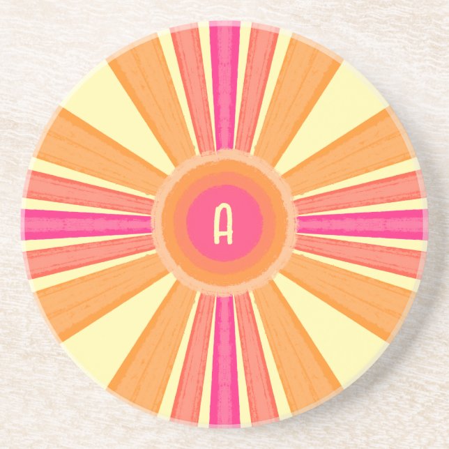 Orange und Pink Sunshine Getränkeuntersetzer (Vorne)