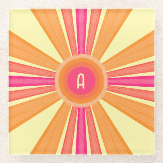 Orange und Pink Sunshine Glasuntersetzer