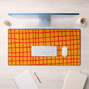 Orange und Red Karo Muster Stilvoll funktionell Schreibtischunterlage