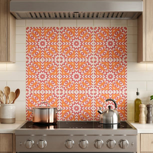 Orange- und rosa-ethnisches Mosaik geometrisches M Fliese