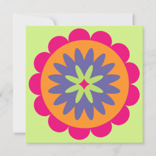 orange und rosa florale Formen Illustration Einladung