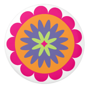orange und rosa florale Formen Illustration Keramikknauf