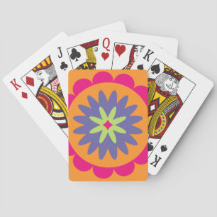 orange und rosa florale Formen Illustration Spielkarten