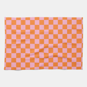 Orange und Rosa Geschirrtuch