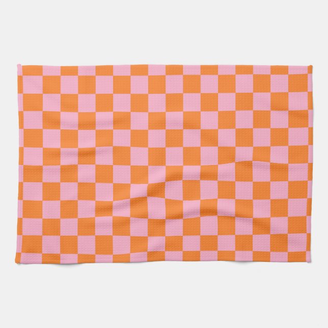 Orange und Rosa Geschirrtuch (Horizontal)