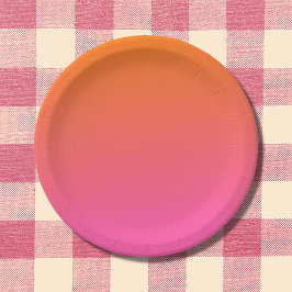 Orange und Rosa glühen Pappteller