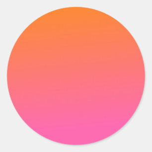 Orange und Rosa glühen Runder Aufkleber