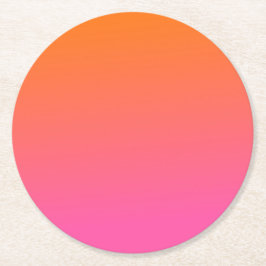 Orange und Rosa glühen Runder Pappuntersetzer