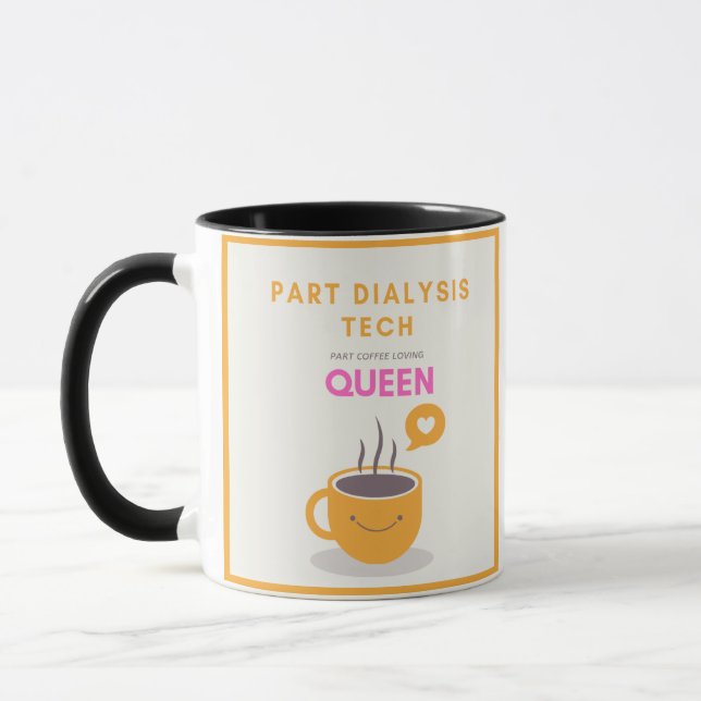 Orange und rosa Kaffee-Liebhaber-Dialysetech-Tasse Tasse (Links)