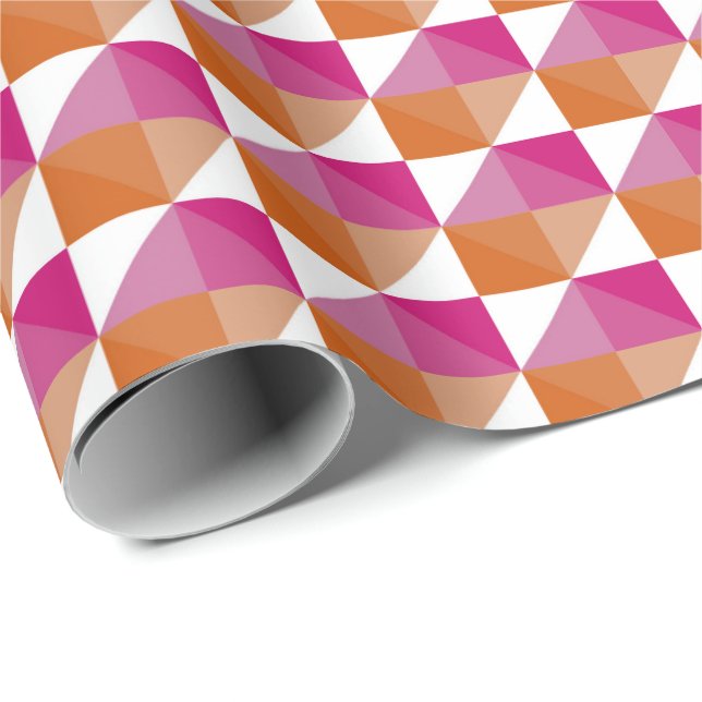 Orange und Rosa Karton Geschenkpapier (Rolleneckpunkt)