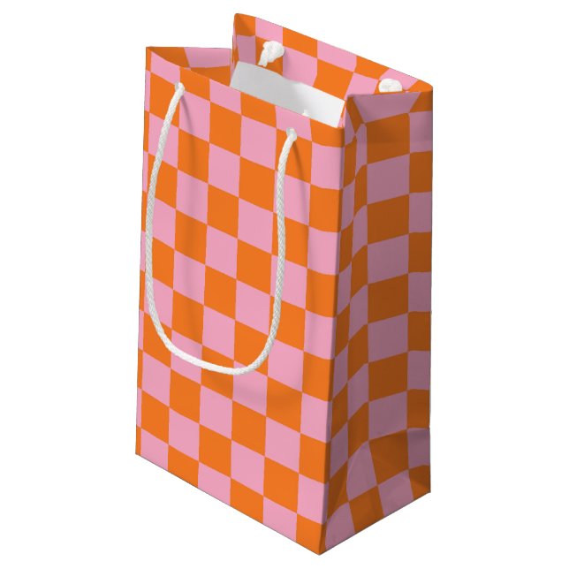 Orange und Rosa Kleine Geschenktüte (Rückseite Schrägansicht)