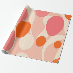 Orange und rosa Kreisformen – Lustig und modern Geschenkpapier