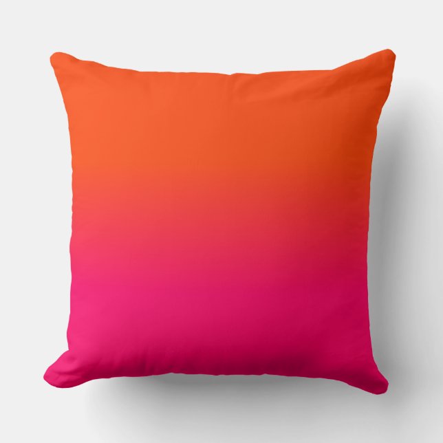 Orange und rosa Ombre Schatten-Neonneonfarbe Kissen (Vorderseite)