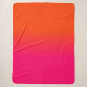 Orange und rosa Ombre Schatten-Neonneonfarbe Sherpadecke