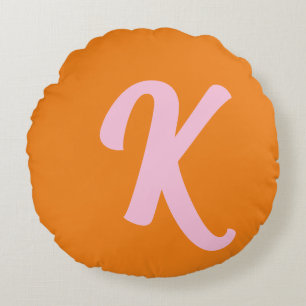 Orange und Rosa Rundes Kissen