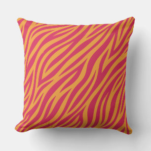 orange und rosa Zebrastreifen Kissen