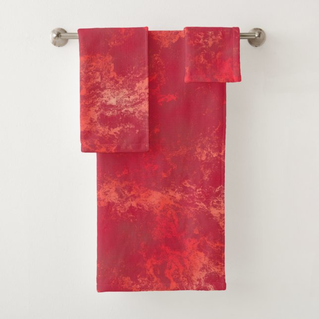Orange und Rot  Badhandtuch Set (Insitu)