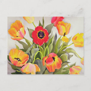 Orange und Rote Tulips Postkarte