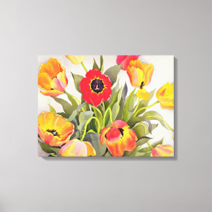 Orange und rote Tulpen Leinwanddruck