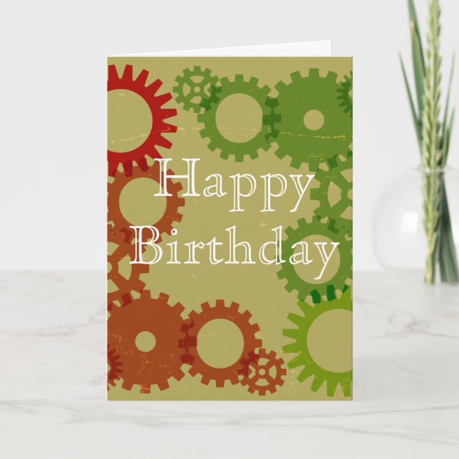 Orange und roter Ganghintergrund, HappyBirthday Karte (Vorderseite)