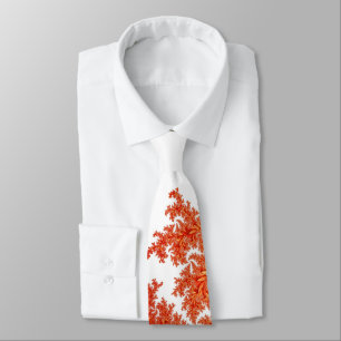 Orange und Rotes Fraktal Kunst Moderne Kunst Krawatte