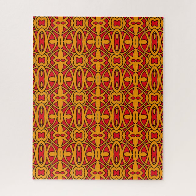 Orange- und rotes Handmuster (Vertikal)