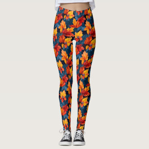 Orange und Russet Herbstleaves Leggings