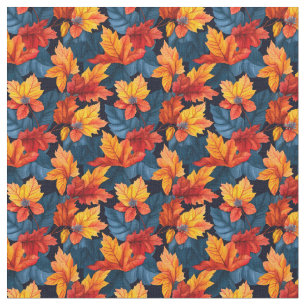 Orange und Russet Herbstleaves Stoff