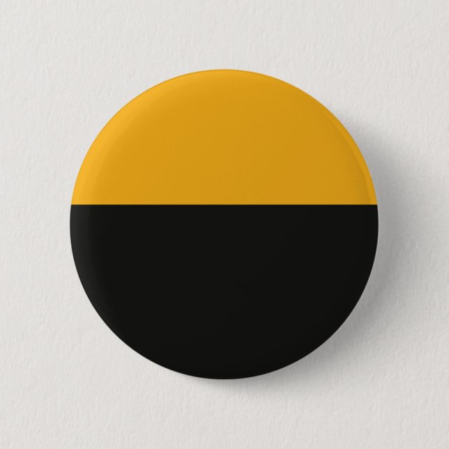 Orange und Schwarz-Block-Kunst Button (Vorderseite)