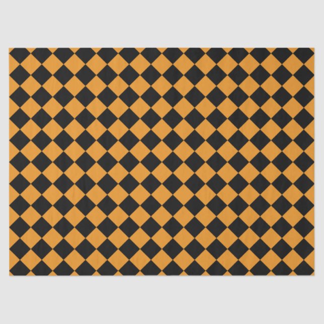 Orange und Schwarz-Decoupage des Prüfmusters Seidenpapier (Vorderseite)