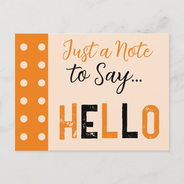 Orange und schwarz nur eine Anmerkung zu sagen hal Postkarte (Vorderseite)