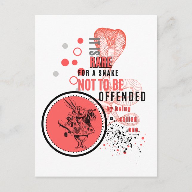 Orange und schwarz Offene Schlangen sarkastisches  Postkarte (Vorderseite)