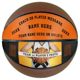 Orange und Schwarz, Personalisiert, Foto Basketbal Basketball