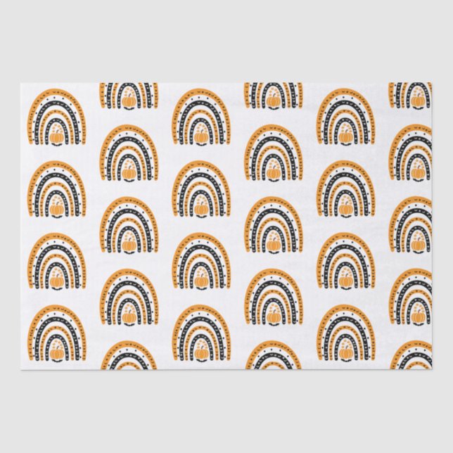 Orange und Schwarze Regenbogen Fledermäuse Weißes  Seidenpapier (Vorderseite)