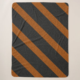 Orange und schwarze Streifen Glitter Sherpadecke